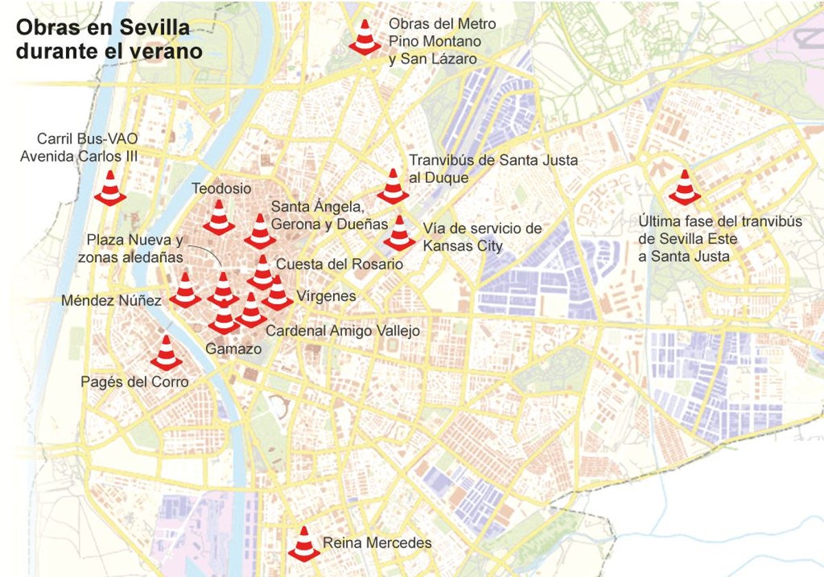 Algunas de las grandes obras que llevará a cabo el Ayuntamiento de Sevilla este verano